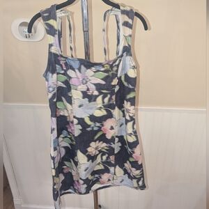 NastyGal Floral Sleeveless Dress Tie Back 12